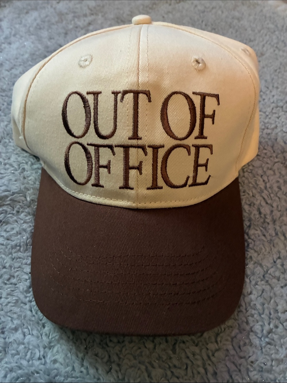Out of Office Two-Tone Beige & Brown Baseball Cap
